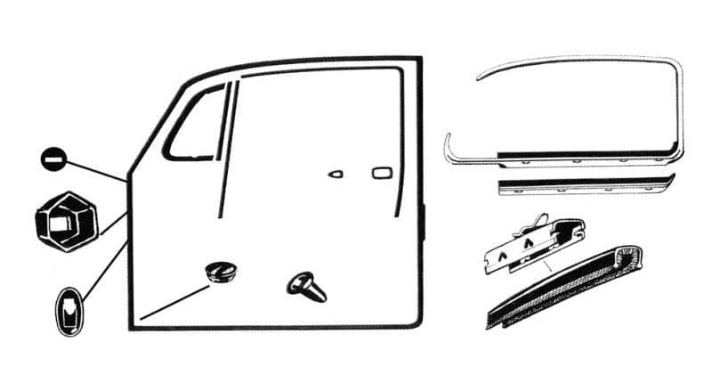 KIT, DOOR RESTORATION, LEFT & RIGHT, BUG SEDAN 1966