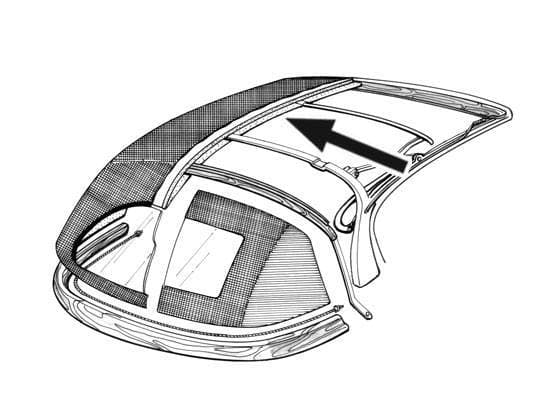 HEADLINER, WHITE VINYL,*HANDMADE IN USA* GHIA CONV. 1965-69 1/2 (1969 up to VIN 149431007)