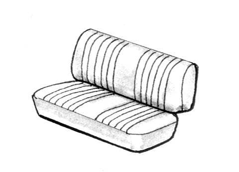 SEAT COVER, REAR, TAN SMOOTH, NO ARMREST, SQUAREBACK 1968-74