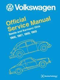 BOOK, OFFICIAL VW SERVICE MANUAL, BUG & GHIA 1966-69
