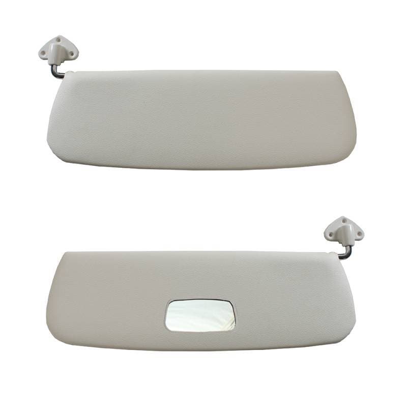 SUNVISORS, WHITE VINYL WITH MIRROR, LEFT & RIGHT, BUS 1950-67