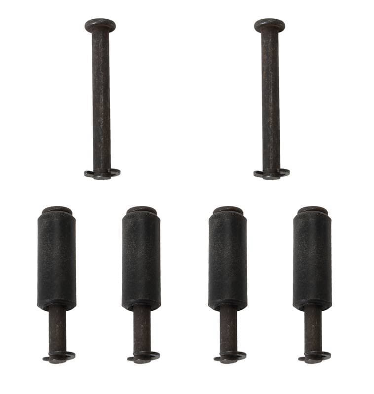 PINS, ROLLERS & CLIPS SET FOR DOOR CHECKROD, GHIA 1956-74 (6 Pins, 6 Clips, 4 Rollers for Both Doors)
