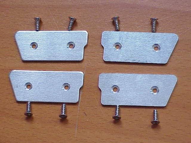 BASE FRAME BUTT PLATES FOR CONVERTIBLE TOP, BUG CONV. 1972-79 (Set of 4 with Screws) *MADE BY WCM*