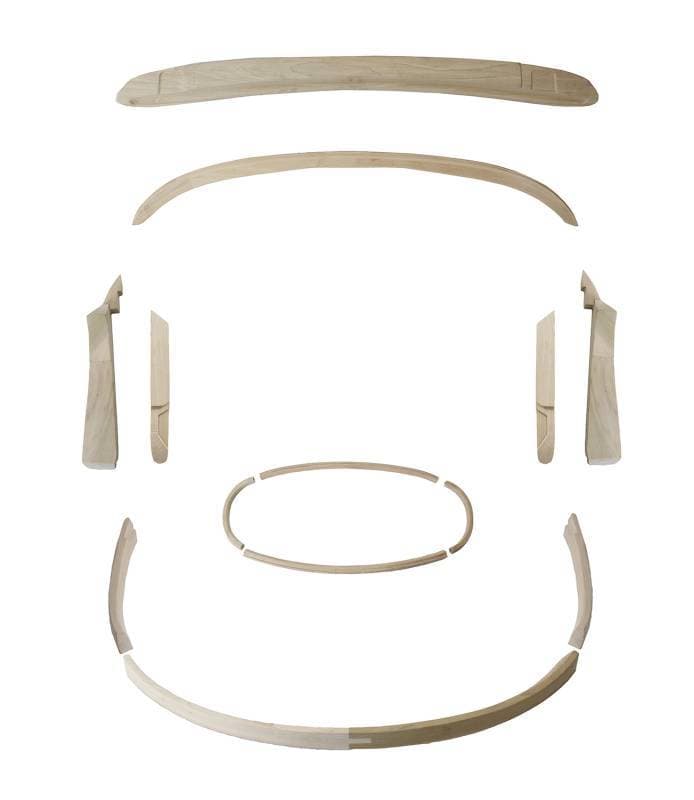 CONVERTIBLE TOP WOOD BOW KIT, BUG CONV. 1961-62 (See description for contents)