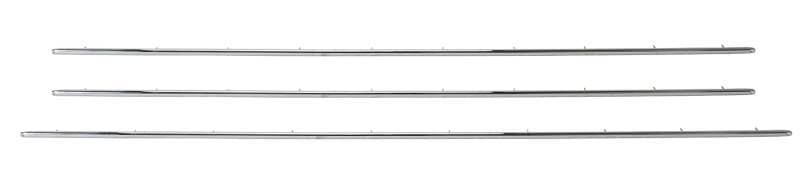 TOP CHROME MOLDING KIT, INCLUDES CHROME TRIM BELOW AND ABOVE REAR WINDOW WITH NAILS, BUG CONV. 1960-67 1/2 (1960 starting at VIN # 2533100 - 1967 thru VIN # 157250032) *MADE BY WCM*