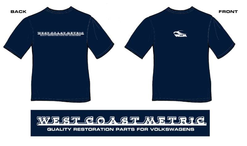T-SHIRT, EXTRA LARGE NAVY, WEST COAST METRIC SCRIPT, SOFT COTTON