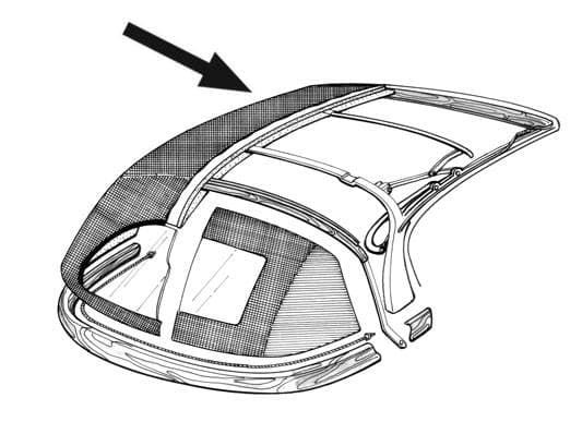 TOP COVER, BLACK VINYL *MADE IN USA* GHIA CONV. 1968-69-1/2 (1969 up to VIN 149431007 - Call or Email to Order)