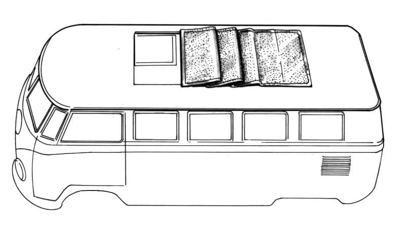 SUNROOF COVER, TAN CANVAS, BUS 1951-67 *MADE IN USA* (Email or Call to Order)