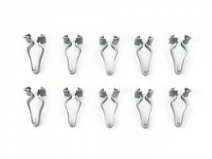 METAL CLIPS, FRONT OR REAR BUMPER PAD, SET OF 10, VANAGON 1980-91