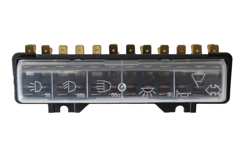 FUSE BOX WITH COVER, 12 FUSE, BUG & GHIA 1971 (Bug starting at VIN 1112799843)