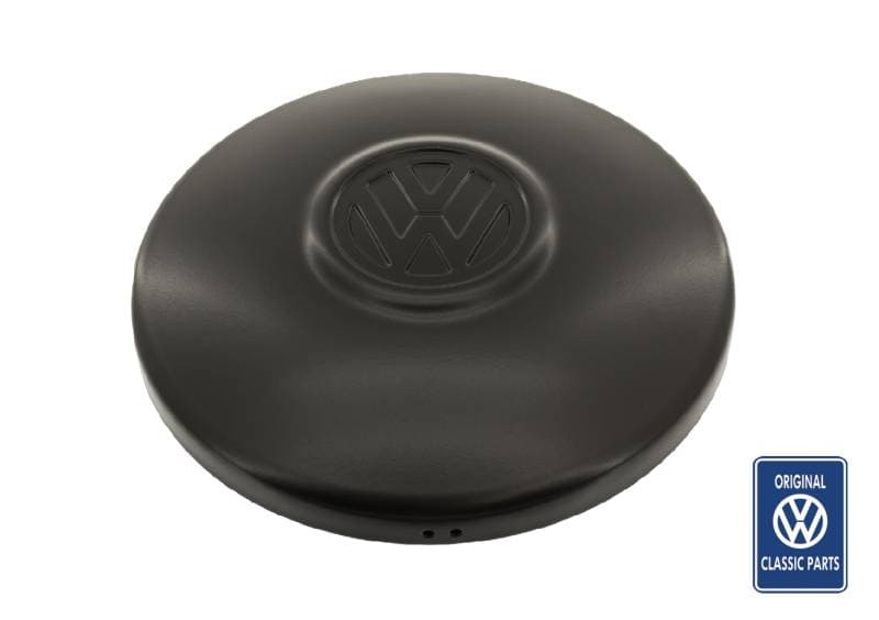HUBCAP, BLACK OEM VW *GERMAN* LOGO HUB CAP, BUG 68-79, GHIA 67-74, BUS 71-79, TYPE 3 1966-73