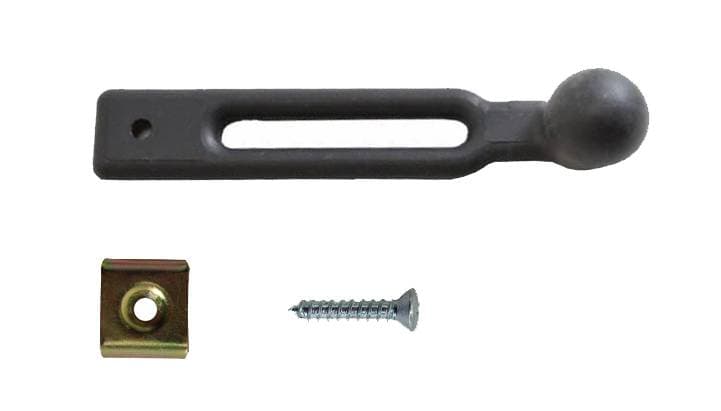 REAR SEAT STRAP, MOUNTING PLATE & SCREW, BUG 1952-67, GHIA 1956-67