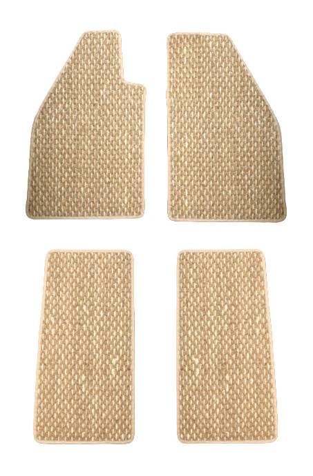 COCO MATS, BEIGE & TAN, FRONT & REAR 4 PIECE SET, BUG 1947-57