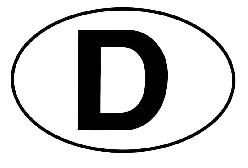 STICKER "D" DEUTSCHLAND, 4" X 6"