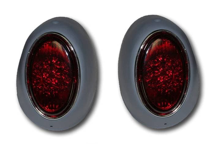 HOUSING, TAIL LIGHT, LEFT & RIGHT WITH GLASS, REFLECTORY & BULB HOLDER, BUG 1955-1961 (Bracket Part # 111-945-291 & 111-945-292)