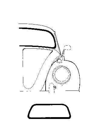 WINDSHIELD, CLEAR GLASS, BUG SEDAN 1949-57 (Ready to ship)