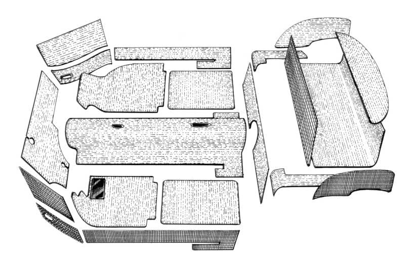 PREMIER CARPET KIT, 20 PIECE OATMEAL, GHIA SEDAN 1969-72