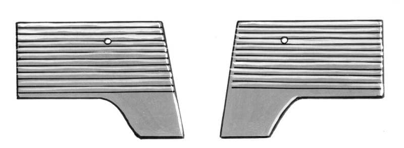 DOOR PANELS, FRONT, GREY, BUS 1955-61 (Call or Email to Order)