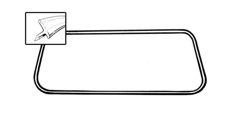 MOLDING, FRONT WINDOW METAL TRIM, GHIA 1967-74 (Clips Part # 143-100)