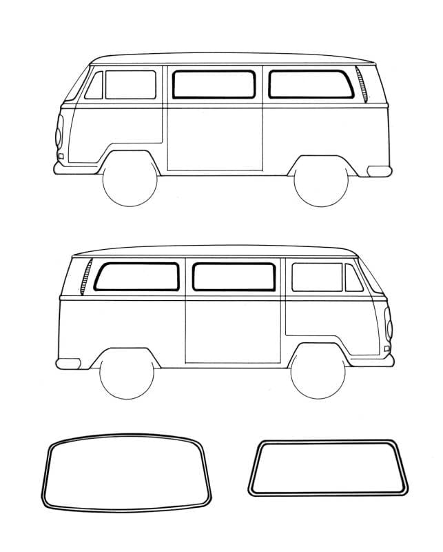 COMPLETE WINDOW SEAL KIT, AMERICAN STYLE WITH INSERTS, BUS 1968-79 (Includes: Front, Rear, 4 Side Windows without Vent Wings, Metal Trim Inserts & Clips) *MADE IN USA BY WCM*