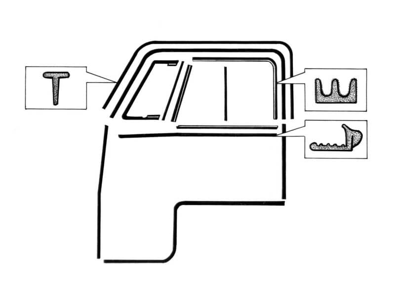 SEAL SET, DELUXE DOOR & WINDOW, BUS 1952-63