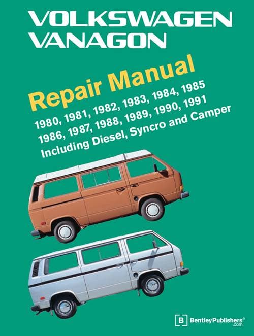 BOOK, OFFICIAL VW SERVICE MANUAL, ALL VANAGON 1980-91 (Including Diesel, Syncro, and Camper)