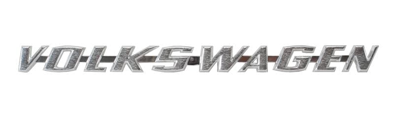 VOLKSWAGEN SCRIPT EMBLEM, ENGINE LID, BUG & GHIA 1967-74 (Clips Part # 171-939)