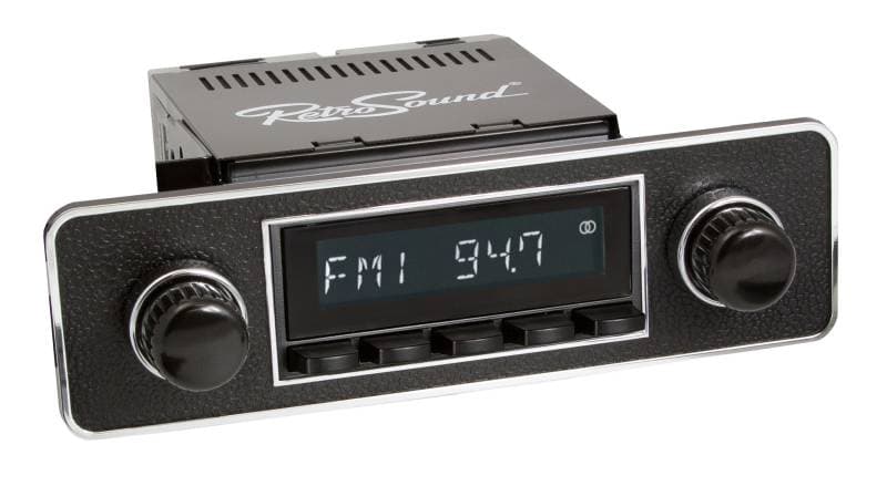 RADIO WITH BLUETOOTH, USB, AUX - BLACK KNOBS, BUTTONS & FACE PLATE, TYPE 3 1966-73 (Call or Email to Order)