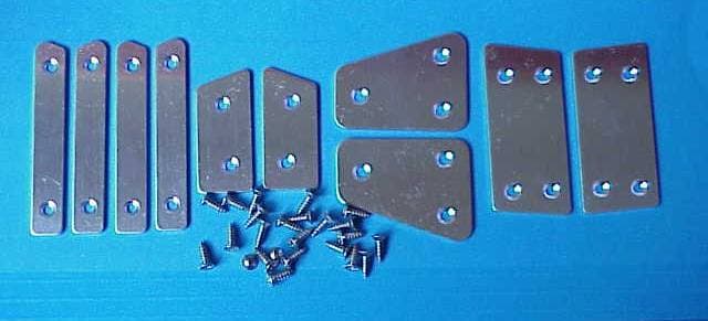BASE FRAME BUTT PLATES FOR CONVERTIBLE TOP, BUG CONV. 1950-60 (Set of 10 with Screws, 1960 up to VIN # 2533099) *MADE BY WCM*