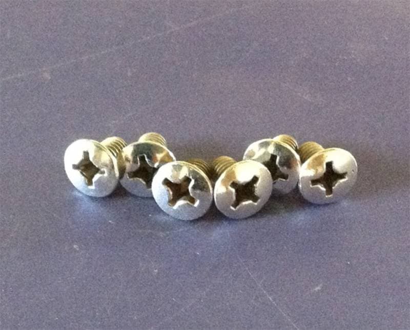 SCREW SET, CONVERTIBLE TOP LOCK CATCH / SUNVISOR PIVOT, BUG CONV. 1968-72, GHIA 69 1/2-74 *OEM VW* SET OF 6