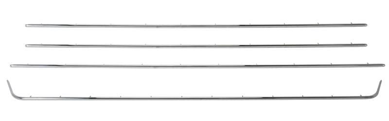 CHROME MOLDING, CONVERTIBLE TOP 4 PIECE SET, GHIA CONV. 1958-59 *MADE BY WCM*