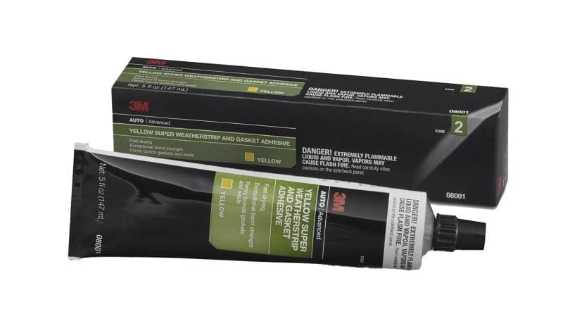 RUBBER ADHESIVE GLUE, 3M GASKET AND WEATHERSTIP 5 OZ. TUBE YELLOW