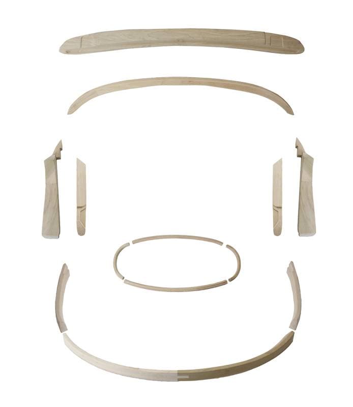 CONVERTIBLE TOP WOOD BOW KIT, BUG CONV. 1961-62 (See description for contents)