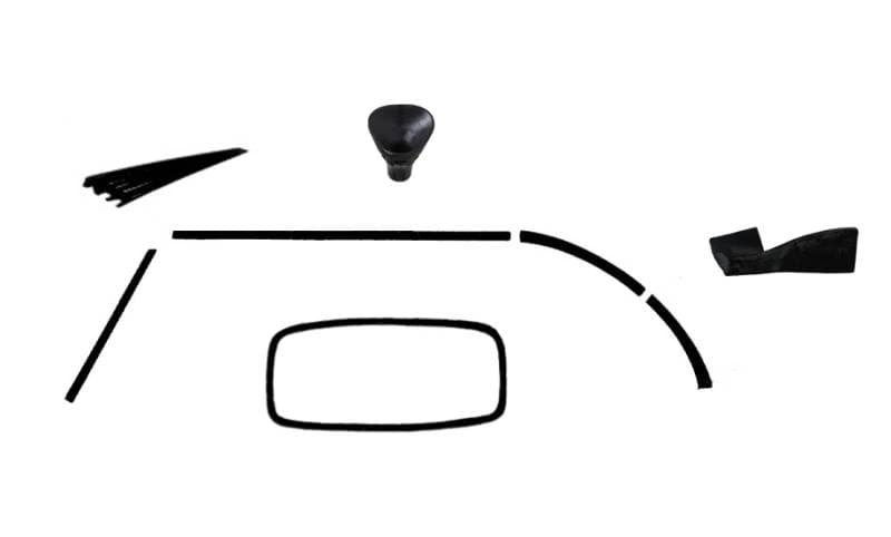CONVERTIBLE TOP DELUXE RUBBER KIT, GHIA CONVERTIBLE 1969 1/2-74 (1969 from VIN 149431008 see description for complete contents)