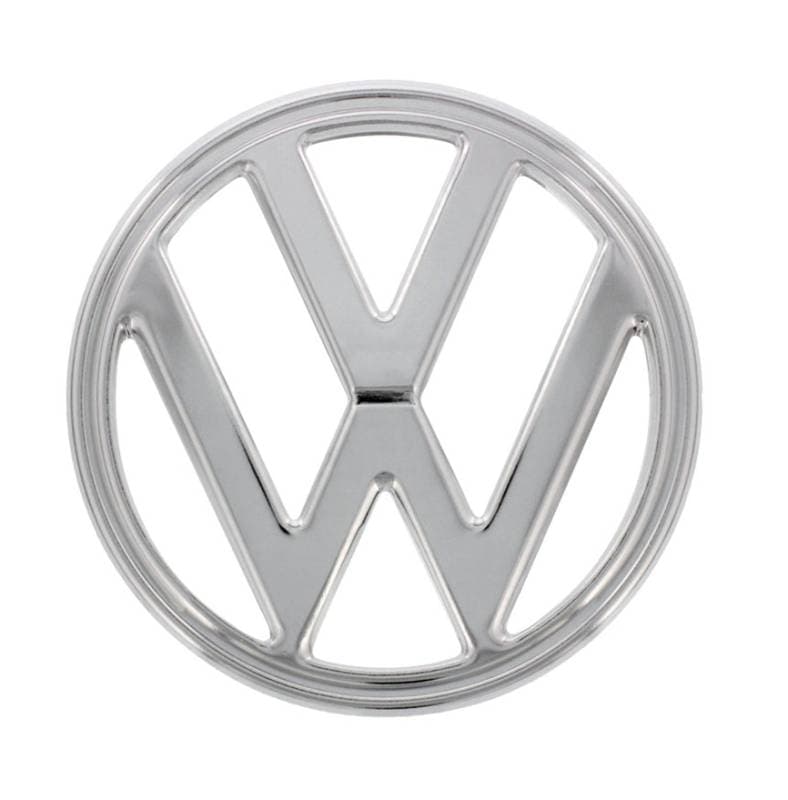 FRONT NOSE EMBLEM, 9.75" CHROME *GERMAN* BUS 1968-72 (Clips Part # 211-615)
