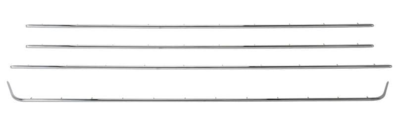 TOP CHROME MOLDING KIT, BELOW AND ABOVE REAR WINDOW & FRONT HEADER BOW TRIM WITH NAILS, BUG CONV. 1950-60 1/2 (1960 up to VIN # 2533099) *MADE BY WCM*